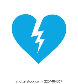 Broken blue heart vector illustration  Support for Ukraine  cartoon drawing halves blue heart anti  war element isolated white background  War  military  peace  support concept