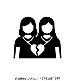 Broken Bond and Separation Icon Isolated On White Background