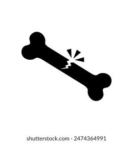 broken bone flat vector icon illustration