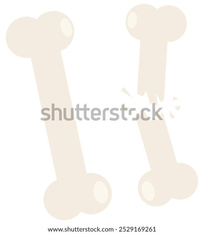 Broken bone fracture flat icon vector illustration isolated on white background.
