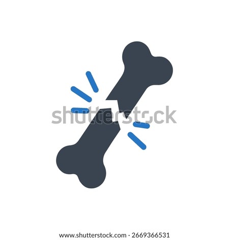 Broken Bone Fracture Icon Isolated On White Background