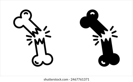 Broken bone fracture icon set. vector illustration isolated on white background.