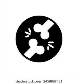 Broken bone fracture icon, vector illustration isolated on white background.