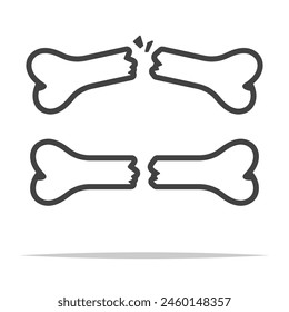 Broken bone fracture outline icon transparent vector isolated
