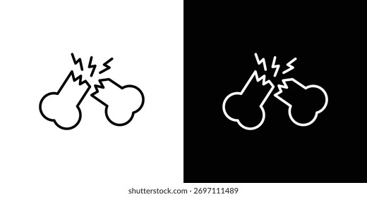 Broken bone icon art Illustrations. premium line icons