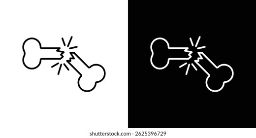 Broken bone icon concept stroke on white background