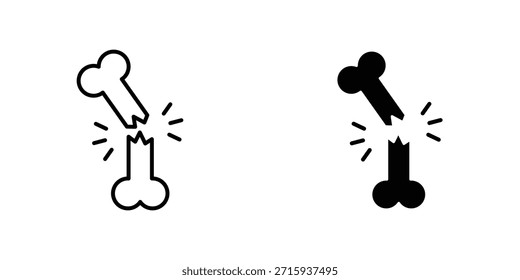 Colección de diseño de icono de hueso roto. Signo y Vector para diseños de interfaz de usuario