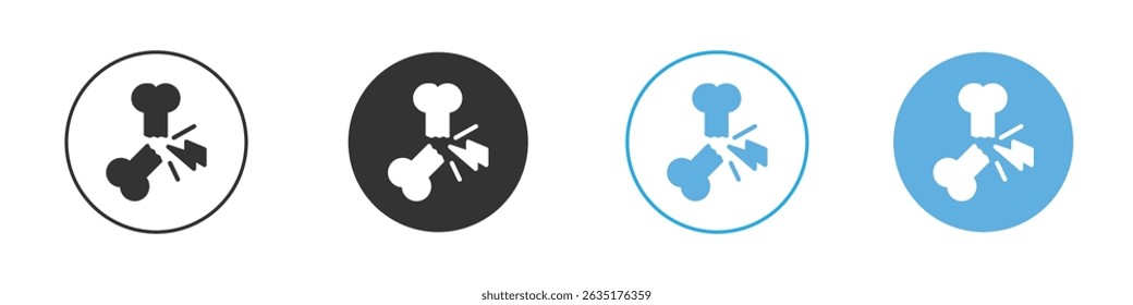 Broken bone icon Editable flat style, illustration icons