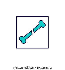broken bone icon. Element of simple colored web icon for mobile concept and web apps. Isolated broken bone icon can be used for web and mobile. Premium icon on white background