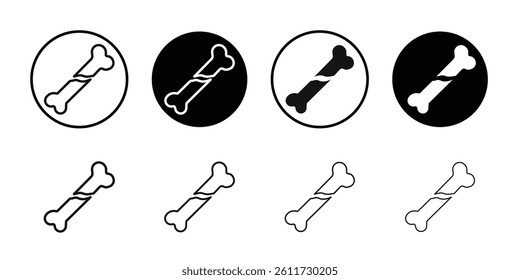 Broken bone icon Flat simple outline set