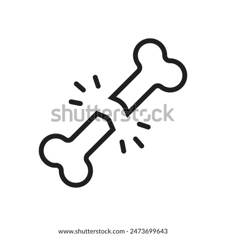Broken Bone Icon Ideal for Medical and Injury Illustrations