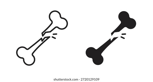 Symbol für gebrochene Knochen, dünner Linienvektor, Webdesignzeichen,