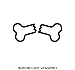 Broken bone icon illustration vector