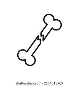 Broken bone icon Isolated flat vector in outline