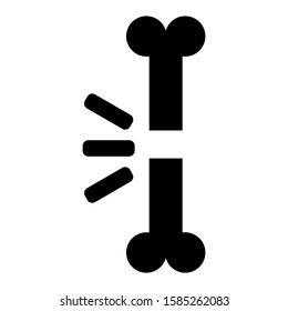 broken bone icon isolated sign symbol vector illustration - high quality black style vector icons

