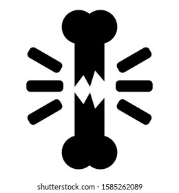 broken bone icon isolated sign symbol vector illustration - high quality black style vector icons
