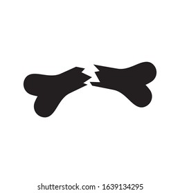 Broken bone icon isolated vector