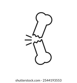 Broken bone icon. isolated vector icon.