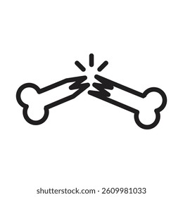 Broken bone icon Line Art Logo set