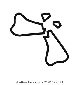 Broken bone icon linear vector graphics sign