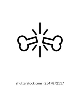 Broken bone icon logo sign set vector outline