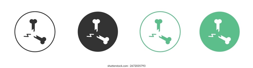 Broken bone icon Minimal Flat Line Vector Icon Set.