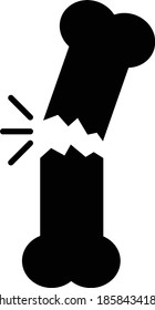 broken bone icon on white background. flat style. human broken bone sign.