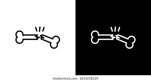 Broken bone icon outline collection for web design