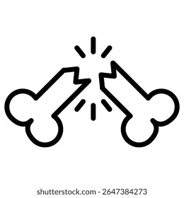 Knochen gebrochen Symbol Umriss Set Zeichen