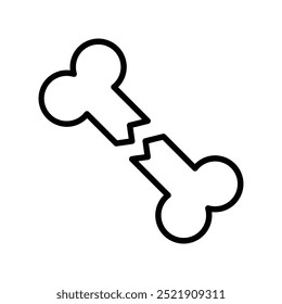 broken bone icon. Outline style design isolated on white background