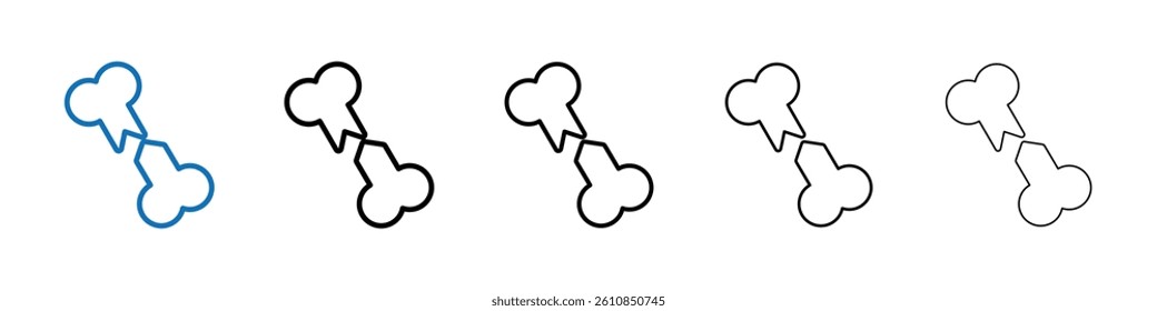 Broken bone icon Outline vector logo for web ui