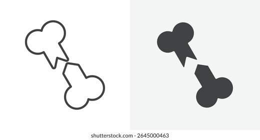 Broken bone icon Outline vector sign