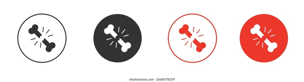 Symbolpaket für gebrochene Knochen. Clipart Vectordesign
