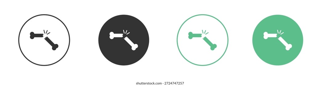 Pictogramas de icono de hueso roto. Vector EPS 10