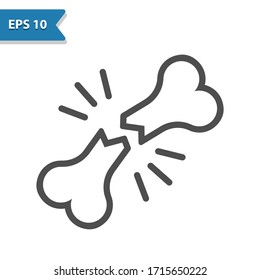 Broken Bone Icon. Professional, pixel perfect icon, EPS 10 format.