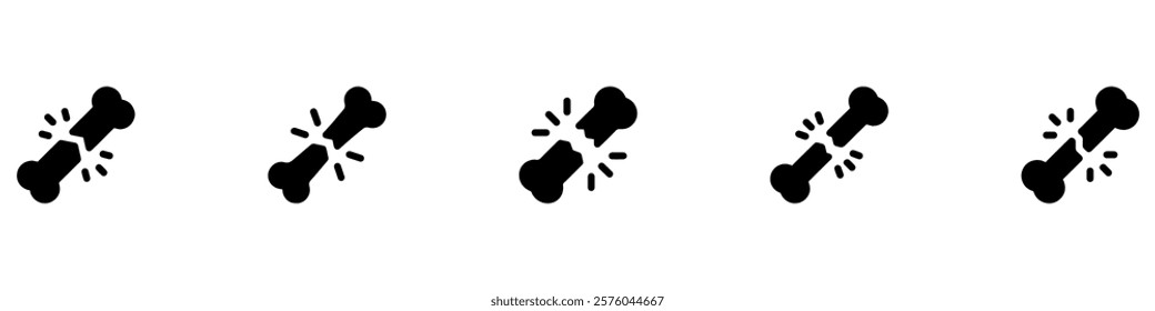 Broken bone icon set. Broken bone icon sign and symbol. Vector Illustration. EPS 10