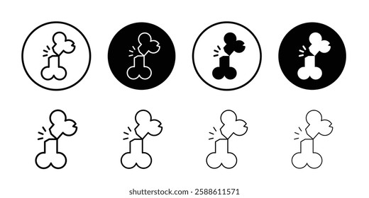 Broken bone icon Simple outline vector logo