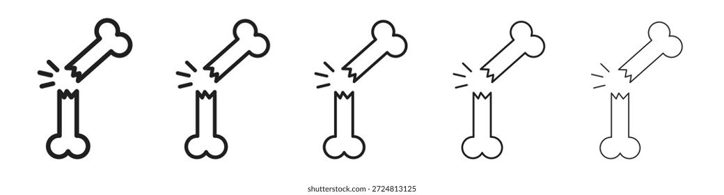 Broken bone icon. Simple outline style. Graphic elements.
