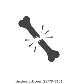 Broken bone icon Simple thin line flat symbol