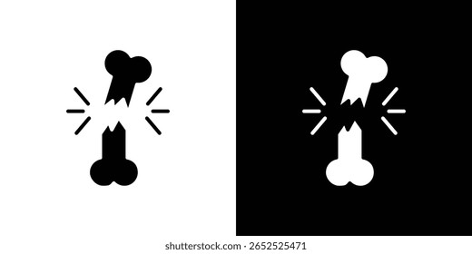 Broken bone icon symbol collection. Flat vector stock illustration.