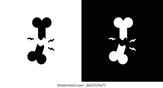 Colección de símbolo de icono de hueso roto. Vector plano ilustración de stock.