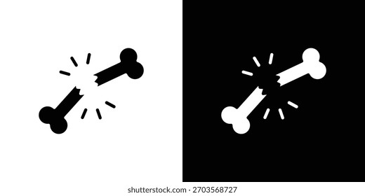 Broken bone icon symbol logo. Graphic template.