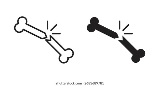 Forma de símbolo de hueso roto. símbolos de Vector.