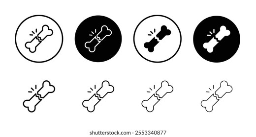 Broken bone icon Thin line vector illustration set