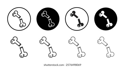 Broken bone icon Thin line art collection