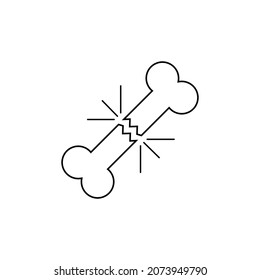 Broken bone icon. Vector clipart and drawing. Editable isolated illustration on white background. 