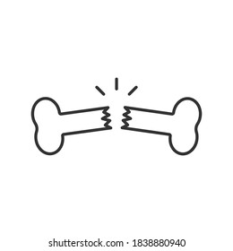Broken bone icon. Vector illustration isolated on white background