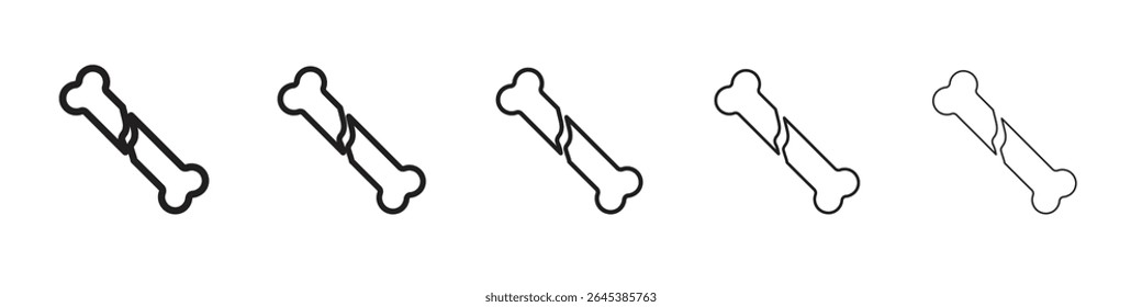 Ilustração isolada do vetor de ícone de bone quebrado