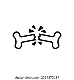 Broken bone icon vector in line style