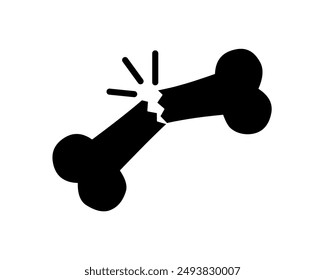 broken bone icon vector on white background